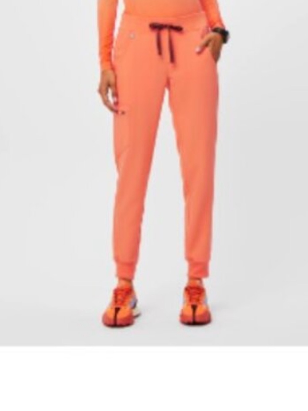 FIGS High-Waisted Zamora Jogger Scrub Papaya Medium EUC